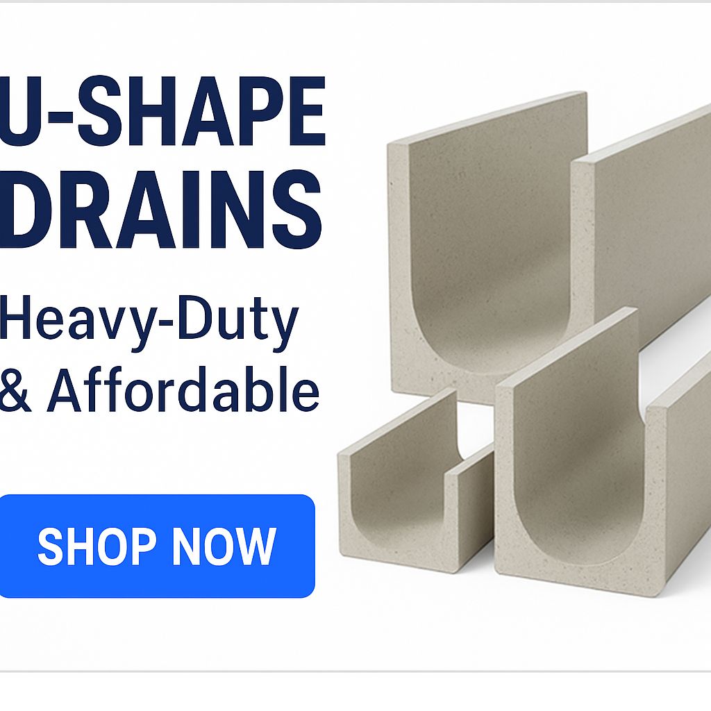 Precast U Shape Concrete Drains Suppliers in Hyderabad